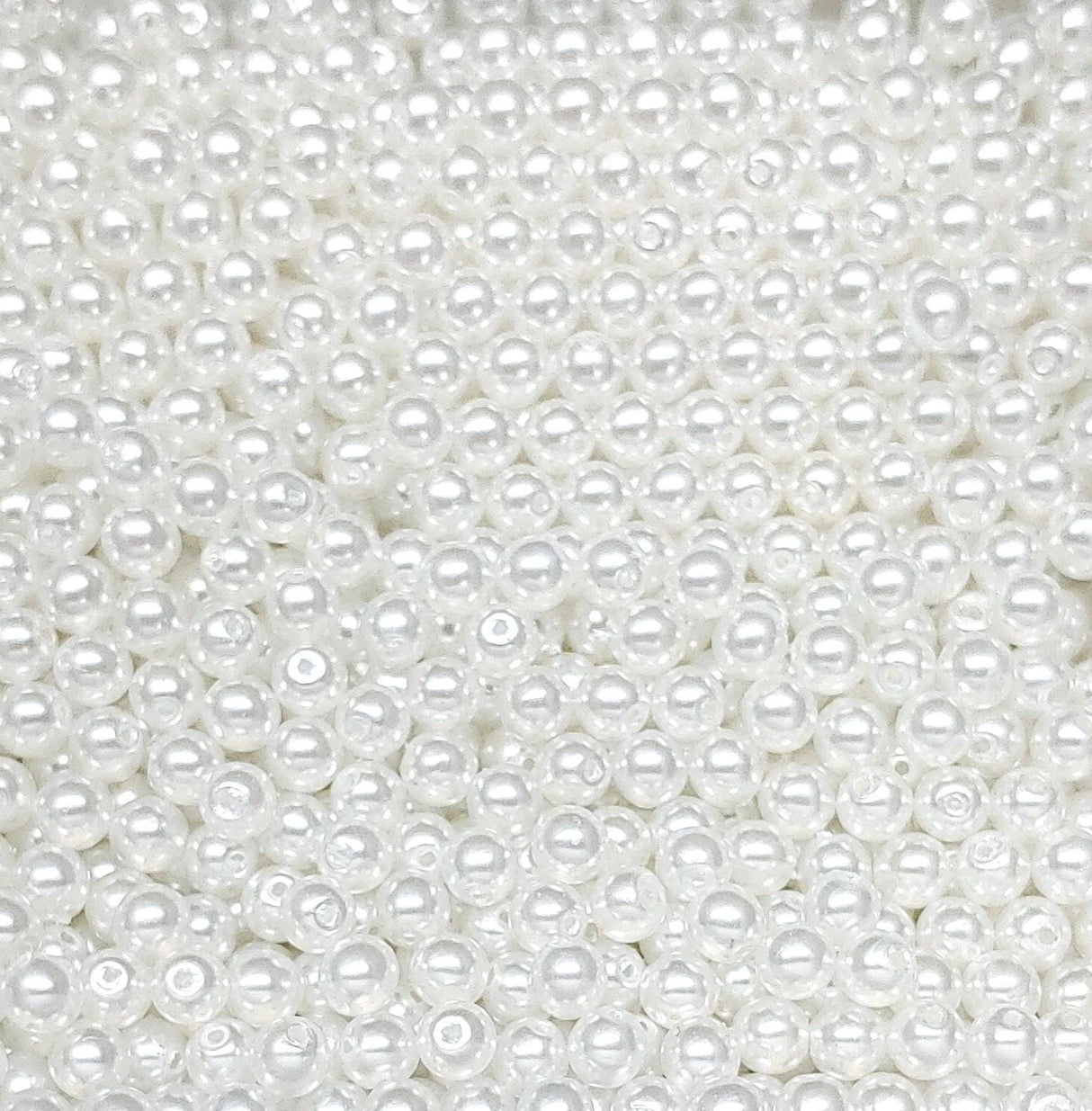 4mm Round Crystal Pearl White, Czech Glass Beads