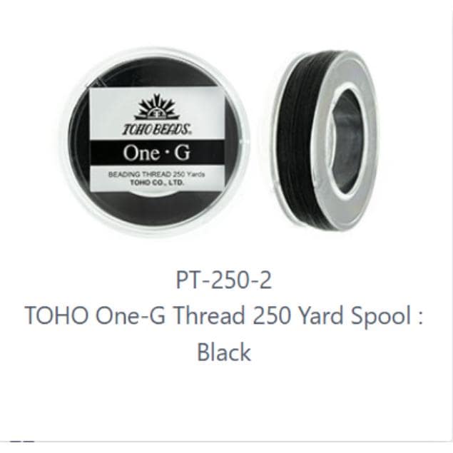 One-G Toho Nylon Beading Thread Black-50 Yards, 125 Yards, 250 Yards