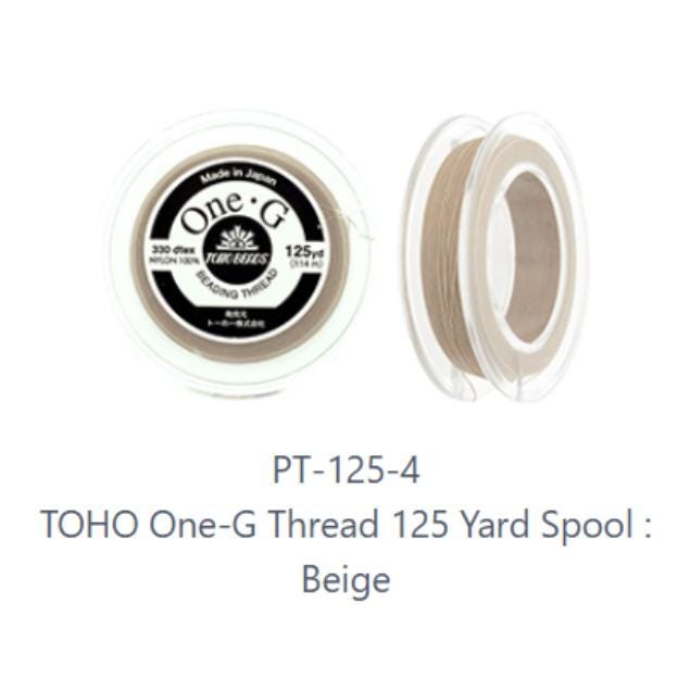 One-G Toho Beige Nylon Beading Thread 50, 125 or 250 Yards