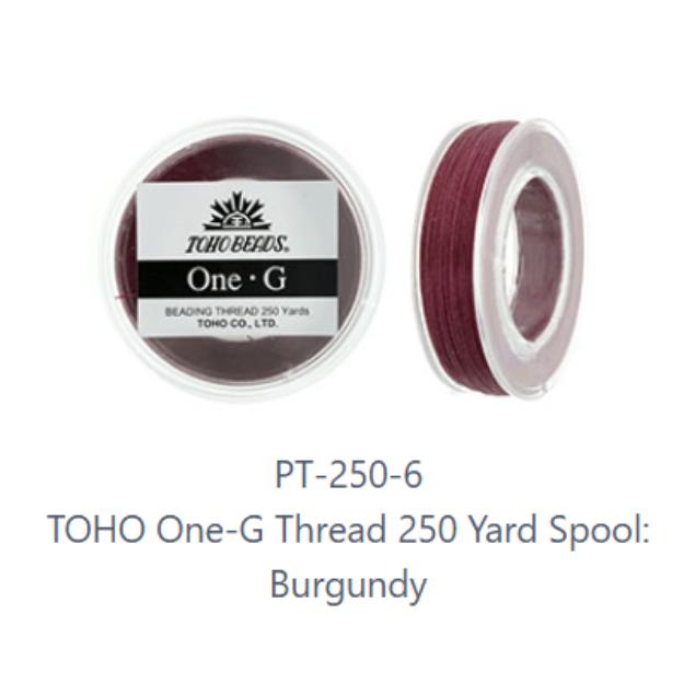 One-G Toho Burgundy Nylon Beading Thread 50, 125 or 250 Yards