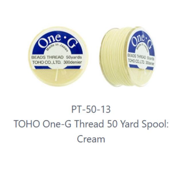 One-G Toho Cream Nylon Beading Thread 50, 125 or 250 Yards