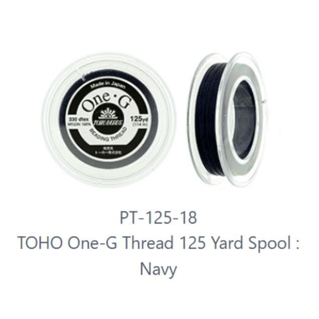 One-G Toho Navy Nylon Beading Thread 50, 125 or 125 Yards