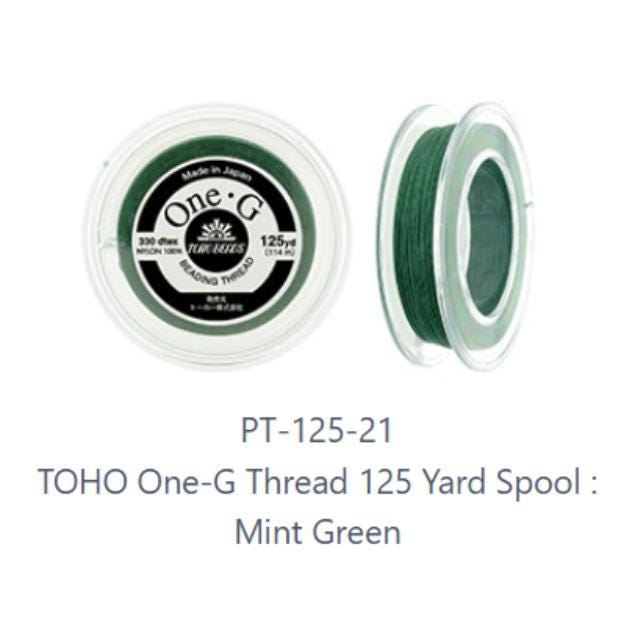 One-G Toho Mint Green Nylon Beading Thread 50, 125 or 250 Yards