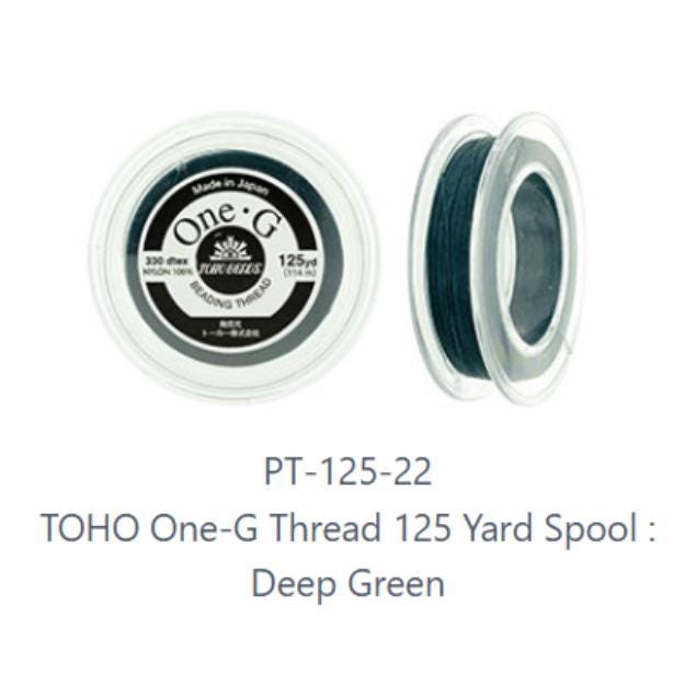 One-G Toho Deep Green Nylon Beading Thread 50, 125 or 250 Yards