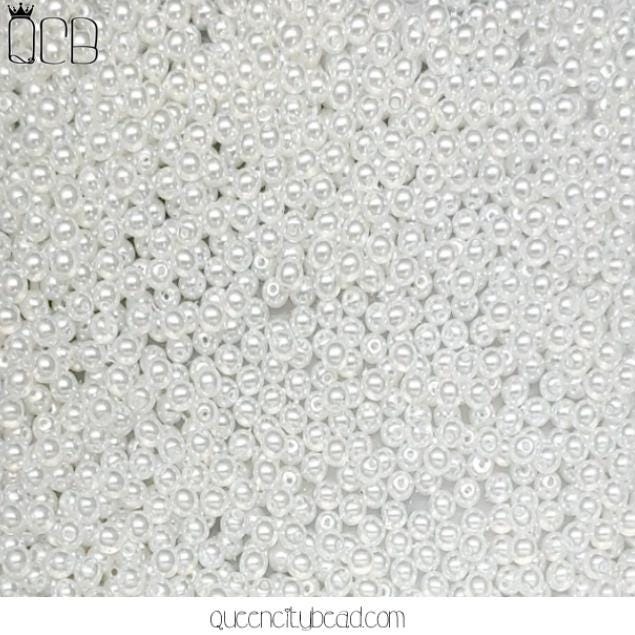 3mm Round Crystal Pearl White, Czech Glass Beads