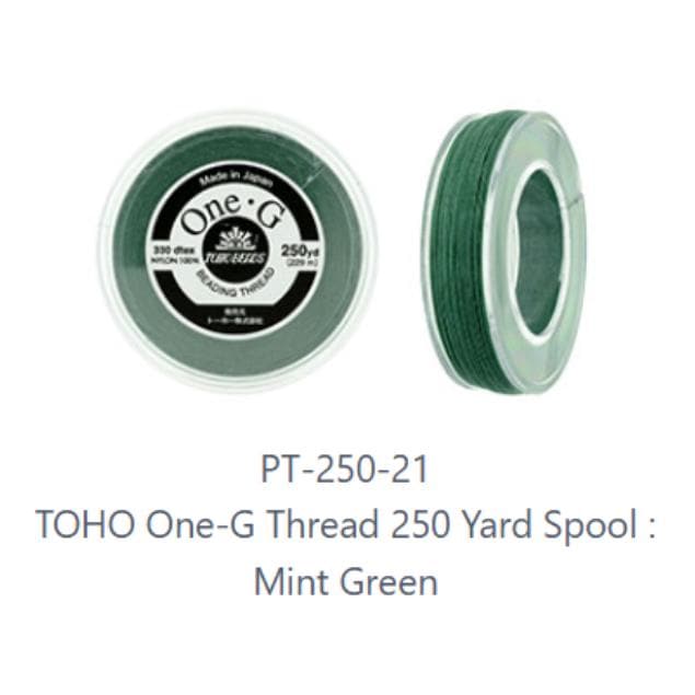 One-G Toho Mint Green Nylon Beading Thread 50, 125 or 250 Yards