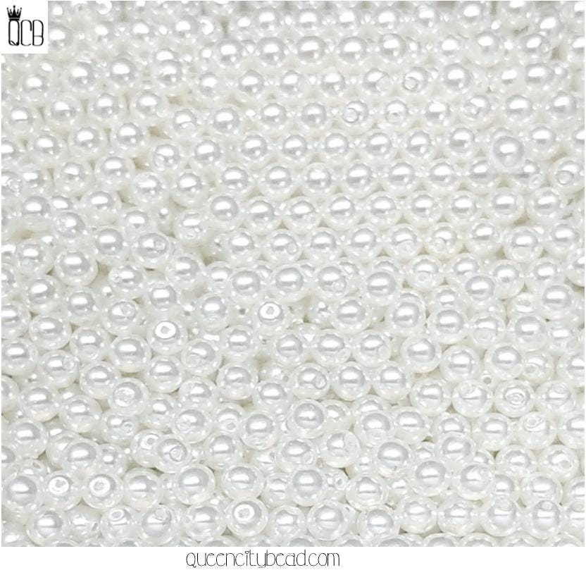 4mm Round Crystal Pearl White, Czech Glass Beads