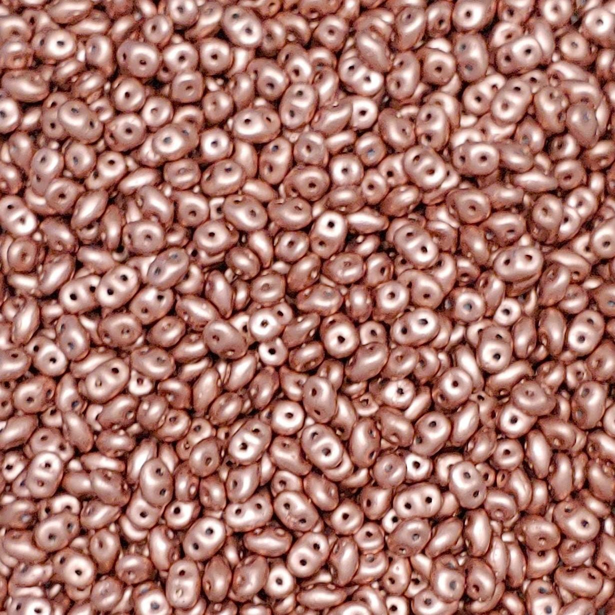 SuperDuo Crystal Bronze Copper, 2 hole bead 2.5x5mm Czech Glass Beads