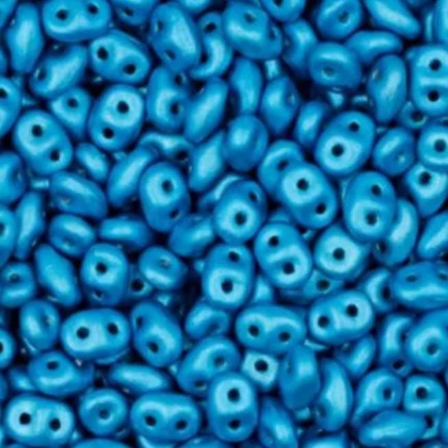 SuperDuo AluColour Sky Blue, 2-hole 2.5x5mm Czech Glass, 00030-33407-10 grams