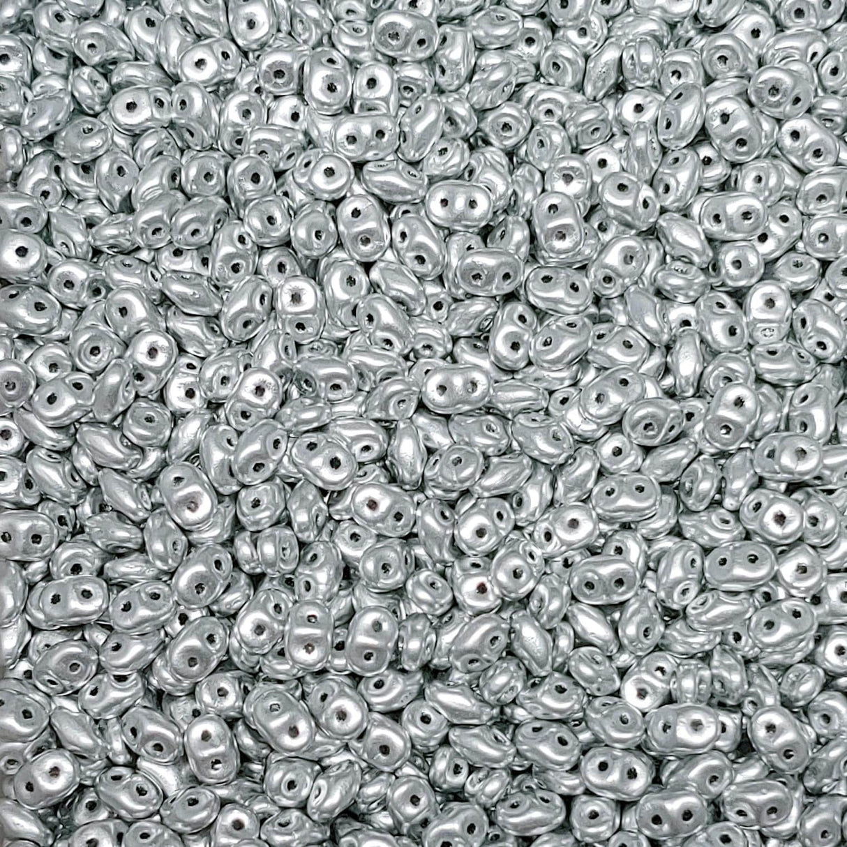 SuperDuo Crystal Bronze Aluminum, Czech Glass 2-hole bead, 2.5x5mm 01700, 10 grams