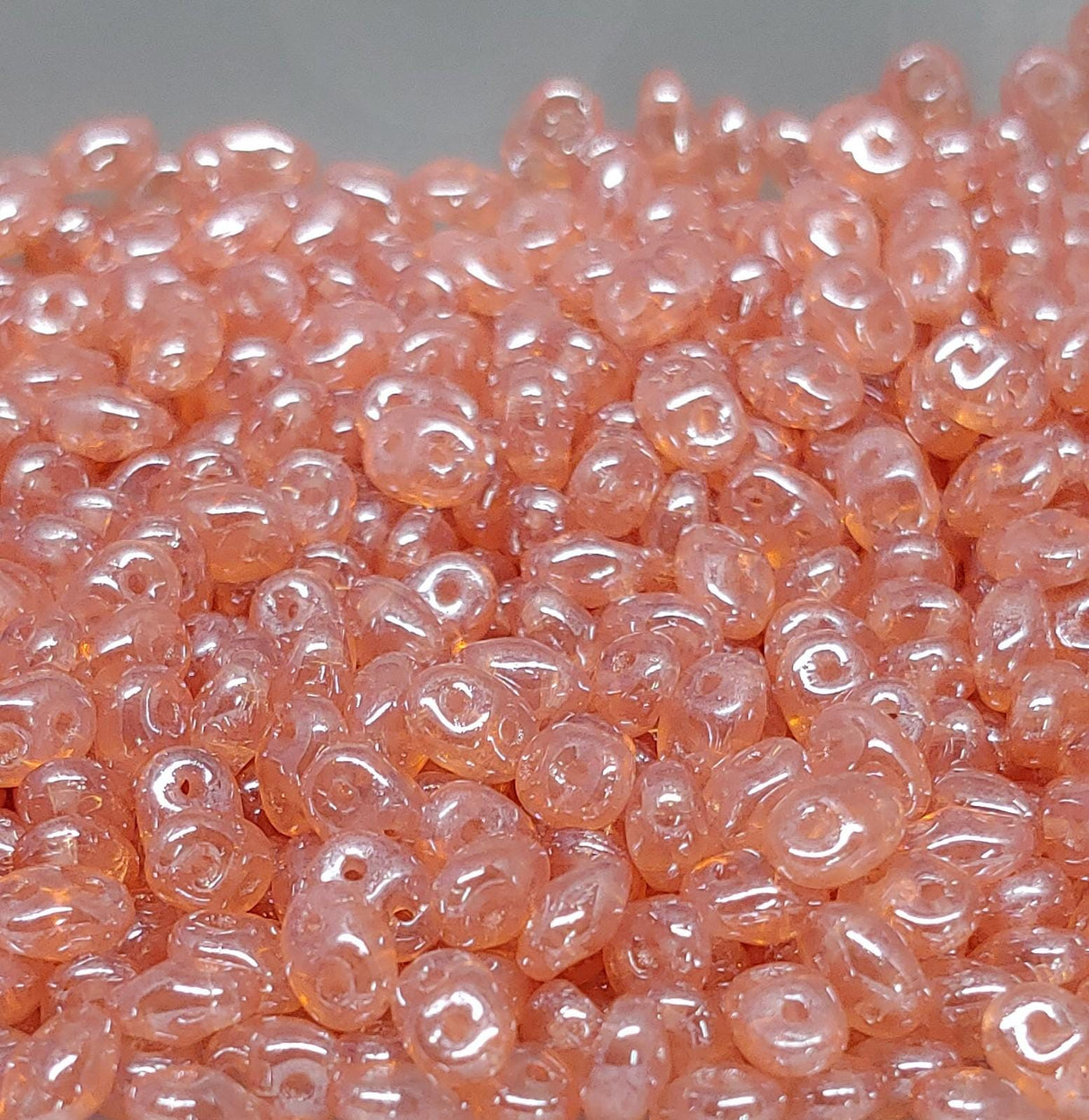 SuperDuo Opal Rose Luster, 2-Hole 2.5x5mm Czech Glass, 71010-14400-8 grams