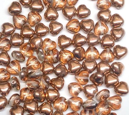 Heart Bead Crystal Capri Gold, Pressed Czech Glass, 6mm 00030-27101-20 beads