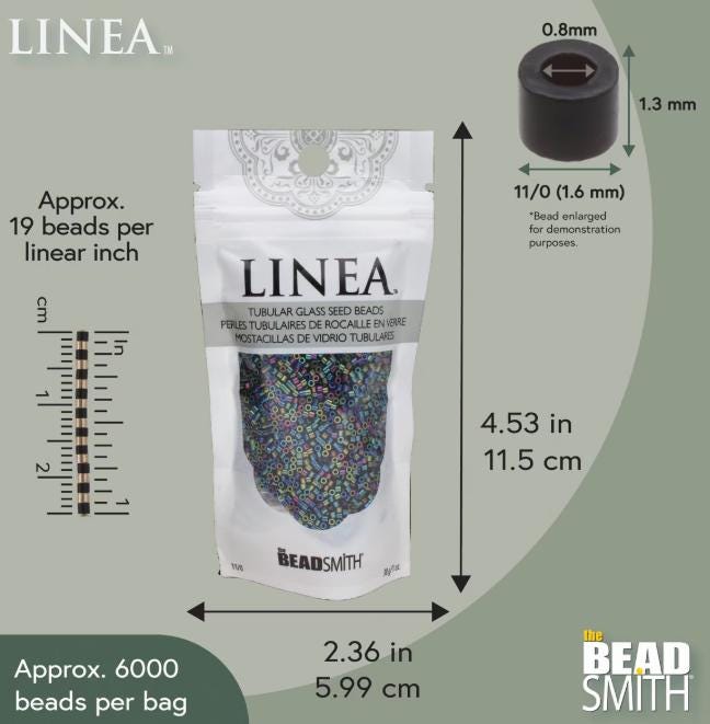 Linea Beads 11/0, Jet AB LIN052, 30 Grams