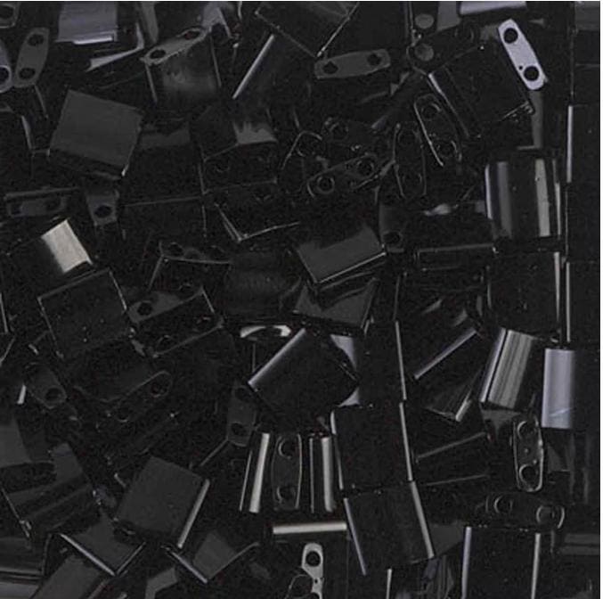 Miyuki Tila Beads, Tila, Half Tila or Quarter Tila, Black-401, 5 grams