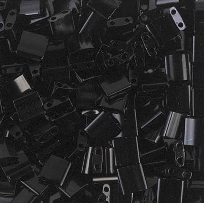 Miyuki Tila Beads, Tila, Half Tila or Quarter Tila, Black-401, 5 grams