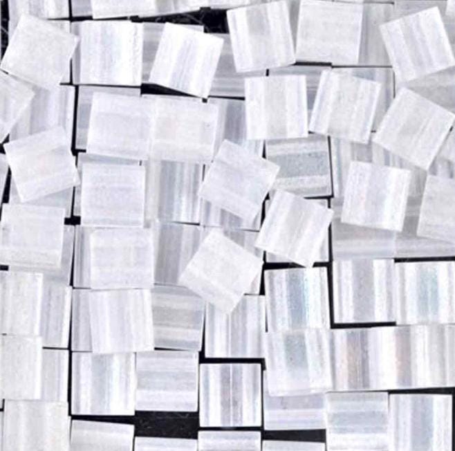 Miyuki Tila Beads, Tila, Half Tila or Quarter Tila, Matte Transparent Crystal AB-131FR, 5 grams