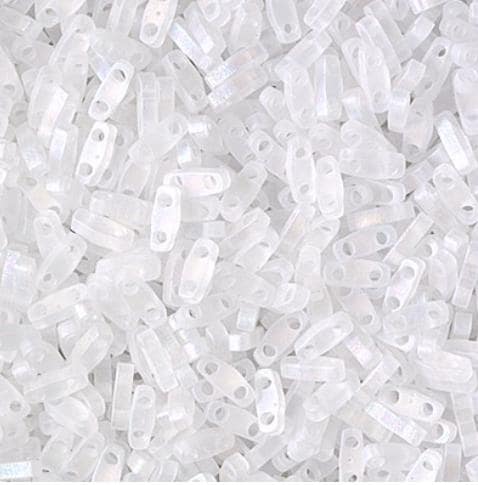 Miyuki Tila Beads, Tila, Half Tila or Quarter Tila, Matte Transparent Crystal AB-131FR, 5 grams