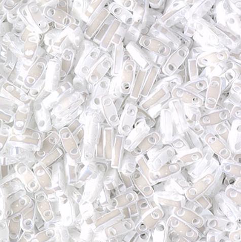 Miyuki Tila Beads-Tila, Half Tila or Quarter Tila White Pearl Ceylon - 420, 5 grams