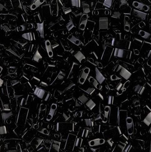 Miyuki Tila Beads, Tila, Half Tila or Quarter Tila, Black-401, 5 grams