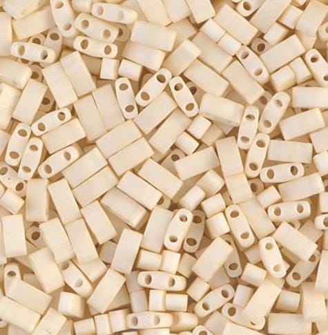 Miyuki Tila Beads-Tila, Half Tila or Quarter Tila Matte Opaque Cream - 2021, 5 grams
