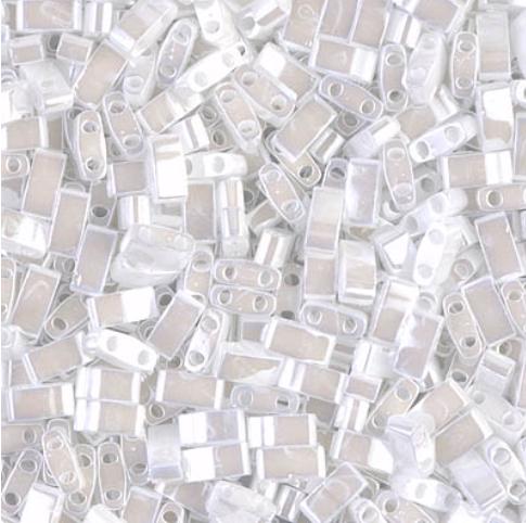 Miyuki Tila Beads-Tila, Half Tila or Quarter Tila White Pearl Ceylon - 420, 5 grams