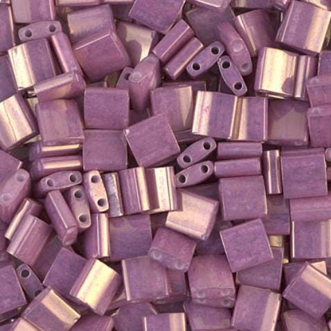 Miyuki Tila Beads-Tila, Half Tila or Quarter Tila Opaque Dark Orchid Luster - 1867, 5 grams