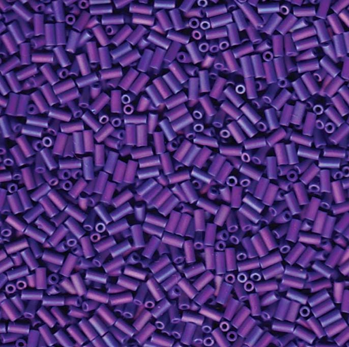 Miyuki Bugle Bead, 3mm Opaque Cobalt AB-414FR, Japanese Beads