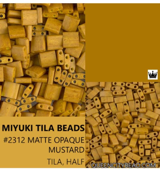 Miyuki Tila Beads-Tila, & Half Tila Matte Mustard, 2312 , 5 grams