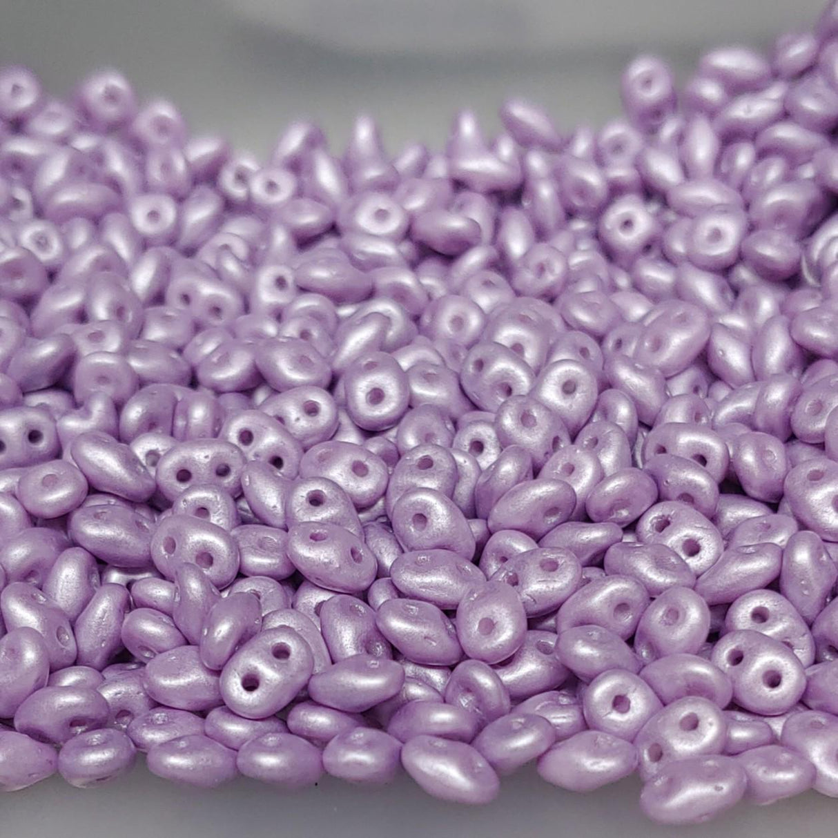 Superduo Pastel Lt Rose, 2-hole bead 2.5x5mm-525011