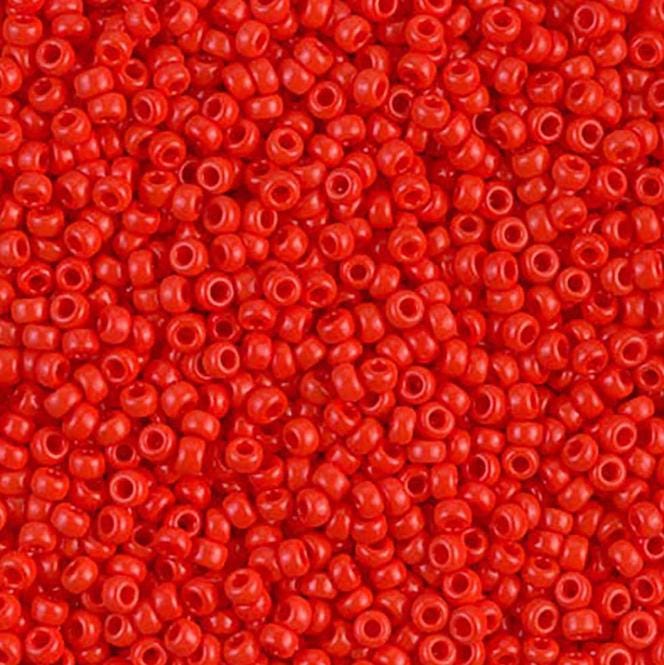 11-407 Opaque Vermillion Red, Miyuki Seed Bead, 11/0