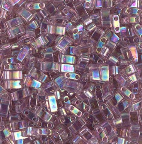 Miyuki Tila Beads-Tila, Half Tila or Quarter Tila Transparent Smoky Amethyst AB - 256, 5 grams