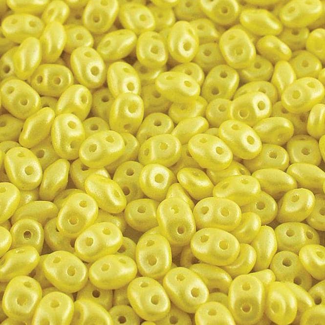 Superduo Pearl Shine Amber, 2-hole bead 2.5x5mm-02010-24002