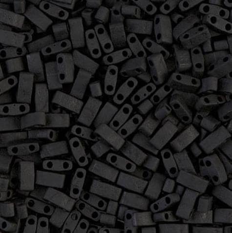 Miyuki Tila Beads, Tila, Half Tila or Quarter Tila, Matte Black-401F, 5 grams
