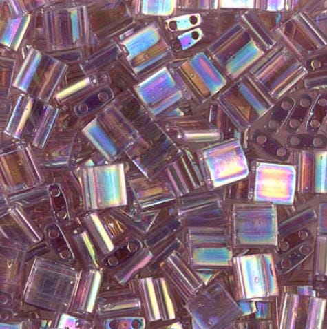 Miyuki Tila Beads-Tila, Half Tila or Quarter Tila Transparent Smoky Amethyst AB - 256, 5 grams