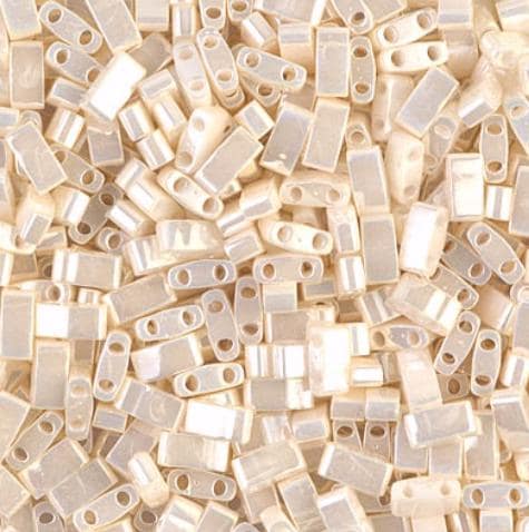 Miyuki Tila Beads-Tila, Half Tila or Quarter Tila, Antique Ivory Pearl Ceylon - 592, 5 grams