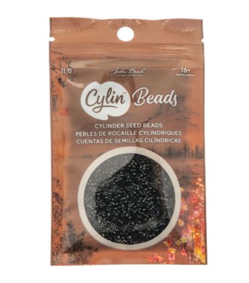 Cylin Bead 11/0 Opaque Black - 25 G Bag-CY11-1003