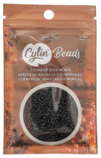 Cylin Bead 11/0 Matte Black - 25 G Bag-CY11-1035