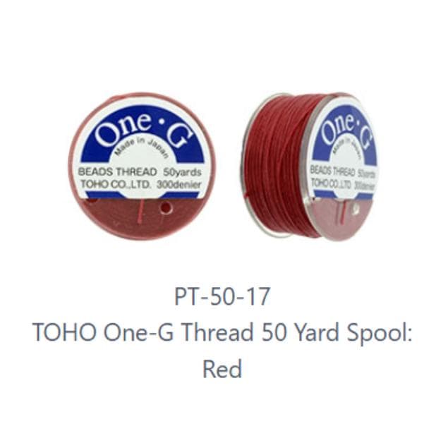 One-G Toho Nylon Beading Thread Red-50 Yards