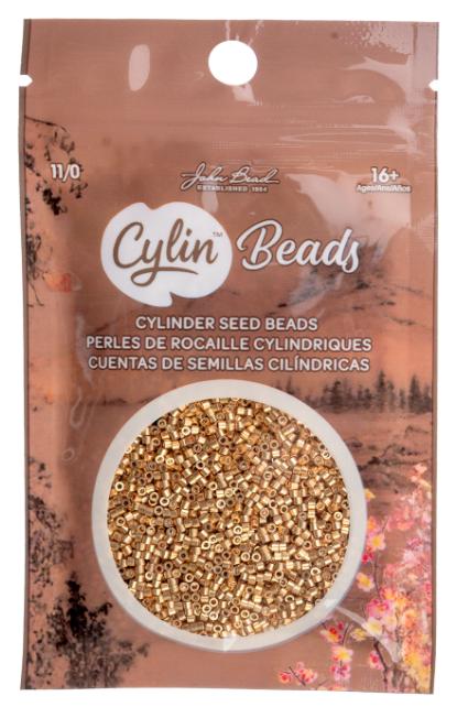 Cylin Bead 11/0 Electro Gold Coat - 25 G Bag-CY11-1220