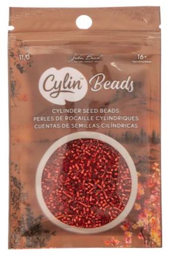 Cylin Bead 11/0 Silver Lined Red - 25 G Bag-CY11-1040