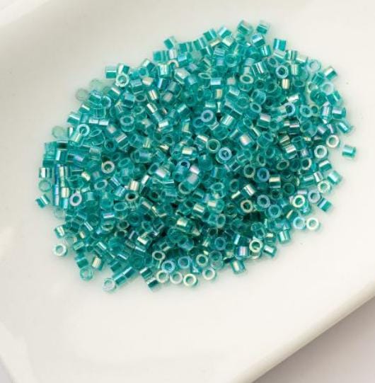 Cylin Bead 11/0 Transparent Teal Caribbean AB - 25 G Bag-CY11-1082