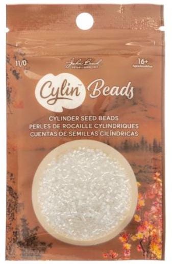 Cylin Bead 11/0 Off White AB - 25 G Bag-CY11-1012