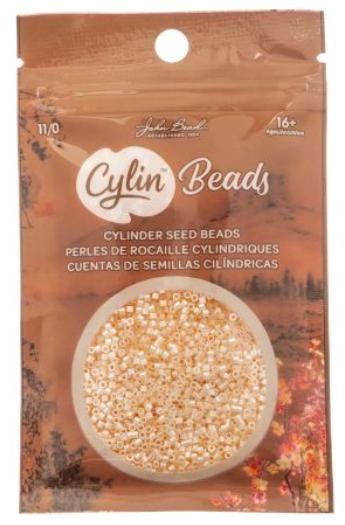 Cylin Bead 11/0 Light Beige Glazed Luster - 25 G Bag-CY11-1026