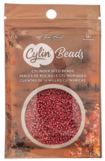 Cylin Bead 11/0 Opaque Red Matte - 25 G Bag-CY11-1037