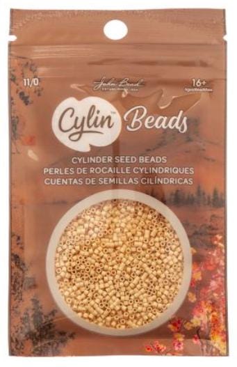 Cylin Bead 11/0 Opaque Toasted Almond - 25 G Bag-CY11-1074