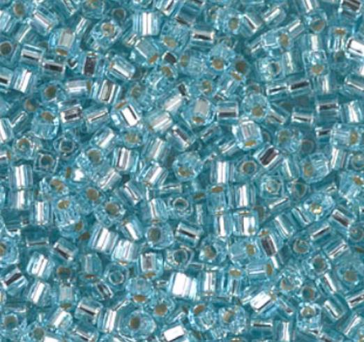 1.8mm Miyuki Cube Silver Lined Aqua SB18-18, 8 Grams