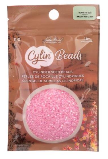 Cylin Bead 11/0 Glow in the Dark AB - White to Turquoise - 25 G Bag-CY11-1115