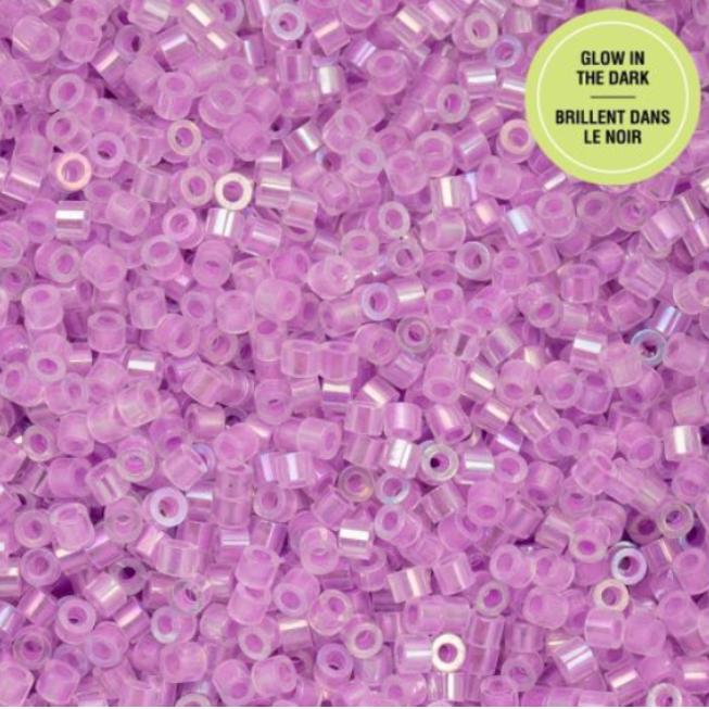 Cylin Bead 11/0 Glow in the Dark AB - Purple - 25 G Bag-CY11-1121
