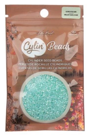Cylin Bead 11/0 Glow in the Dark AB - Green - 25 G Bag-CY11-1125