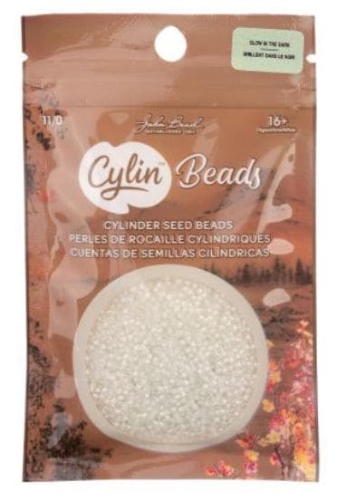 Cylin Bead 11/0 Glow in the Dark - White to Green - 25 G Bag-CY11-1134
